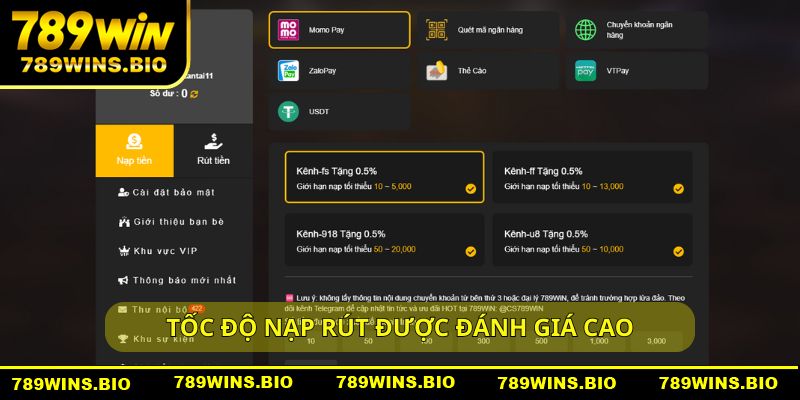 Tốc độ nạp rút được đánh giá cao ở thị trường Việt 